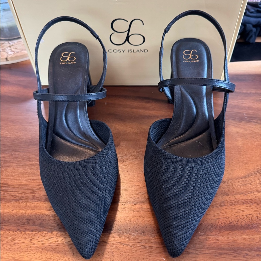 Cosy Island Minimalist Belt Pointed Toe Heeled Pumps